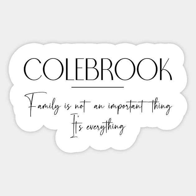 Colebrook Family, Colebrook Name, Colebrook Middle Name Sticker by Rashmicheal